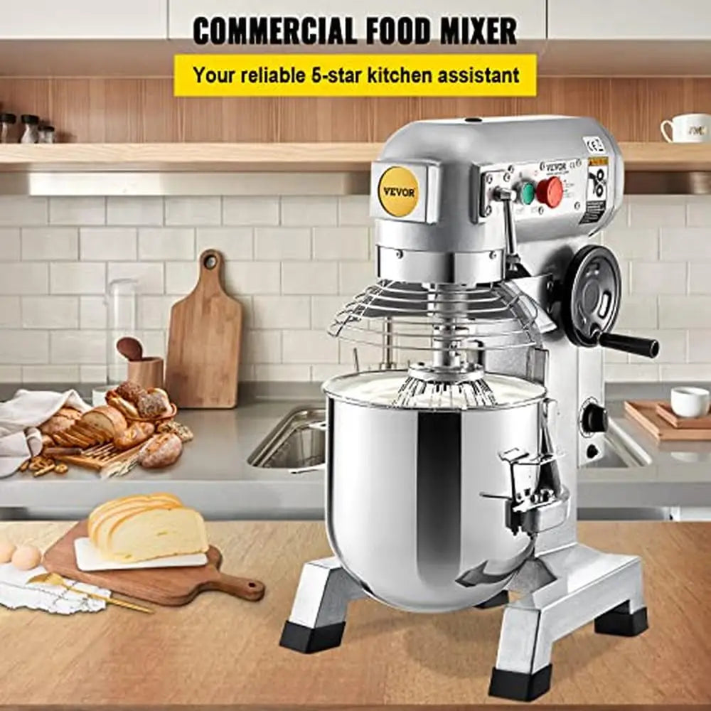 Heavy Duty 15Qt Stainless Steel Commercial Stand Mixer with 3 Speeds Adjustable