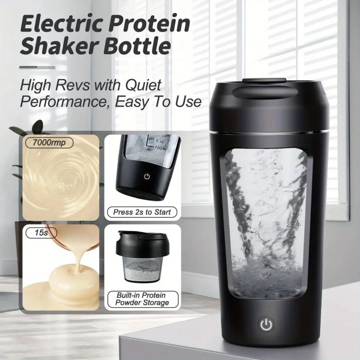 500ML Electric Protein Powder Mixing Cup Automatic Shaker Bottle Mixer Shake Bottle