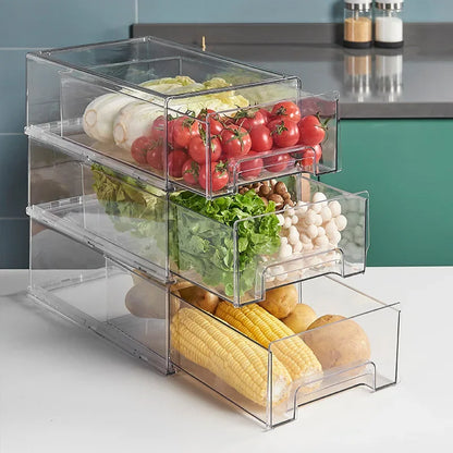 Refrigerator drawer storage partition board storage box, vegetable and fruit home kitchen preservation box, transparent sorting