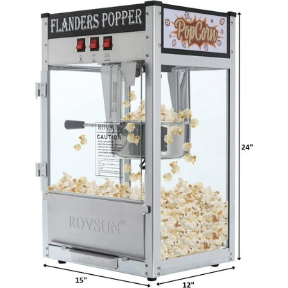 ROVSUN Popcorn Machine with 8 Ounce Kettle Makes Up to 32 Cups, Commercial Popcorn Machine Countertop Popcorn Maker Black